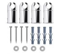 Universal Towel Rail Brackets 19-25mm Adjustable Chrome Clamp Set of 4