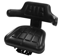 Universal Tractor Seat | PVC & PU Foam | 6in Adjustment | Black | Pre-Drilled Holes | 3mm Steel Chassis | For Forklifts, Excavators, Mowers & Agricultural Machinery