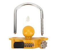 Universal Trailer Coupler Lock, Hitch Lock with 4 Digit Combination, Anti Theft U Shaped Security Lock for 1 - 7/8in 2in 2 - 5/16in Couplers, Heavy Duty Aluminum Alloy and Steel Co