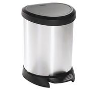 Universal Trash Can 5L Curver Metal Look Foot Pedal Bathroom