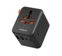 Universal Travel Adapter，TESSAN Travel Plug Adapter Worldwide with 2 USB A and 3 USB C Ports, International Power Adapter for Europe, UK, USA, AU (Type C G A I) Black