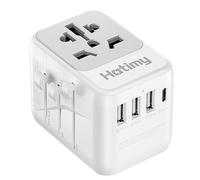 Universal Travel Adapter with USB C, Travel Plug Adapter Worldwide with 1 USB C and 3 USB A, International Travel Adapter Dual 10A Fuses All in One Universal Plug Adaptor for US EU AU UK