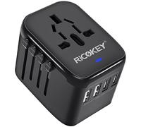 Universal Travel Adapter Worldwide Plug Adaptor with 2 USB-C, International Power Adapter with 4 USB Ports All in One Travel Adaptor Wall Charger for EU USA Australia Thailand UK (Type C/G/A/I)