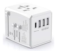 Universal Travel Adapter Worldwide, Travel Plug Adapter Worldwide International Travel Adapter With USB C and 3 USB Travel Adaptor All in One Universal Charger Power Adapter for European EU US UK AUS