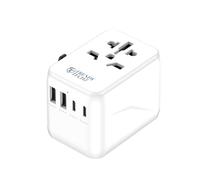 Universal Travel Adapter Worldwide, Universal Travel Adaptor with 2 USB C & 2 USB A Ports, International Plug Adapter for UK, EU, USA & Australia, 150+ Countries, Not a Voltage Converter