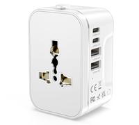 Universal Travel Adapter Worldwide with 2 USB C and 2 USB A Ports, International Travel Plug Adapter Worldwide USB Travel Adaptor All in One Universal Charger Power Adapter for European EU US UK AUS