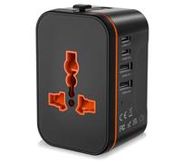 Universal Travel Adapter Worldwide with 2 USBC and 2 USB A Ports, International Travel Plug Adapter Worldwide USB Travel Adaptor All in One Universal Charger Power Adapter for European EU US UK AUS