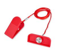 Universal Treadmill Magnetic Safety Key 5.9x2.3cm/2.32x0.91in, Rectangle Magnet Emergency Stop Switch with Clip, Running Machine Replacement Accessories Attachment Compatible with Most Treadmill (Red)