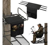 Universal Tree Stand Seat Replacement with Pocket, Metal Buckle,15x11.5in | Waterproof 600d Oxford Cloth,Breathable, Zip Main Pocket, Mesh Pouch & Drawstring Holder, Fit For Summit Ladder Stands