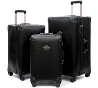 universal trotter 3 Piece Large Capacity Vintage Luggage Set With TSA Lock, Luxury Vintage Style Maletas De Viaje, for Men And Women Carry On Luggage Set, Black, 20/24/28 Inch, Luggage Set