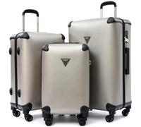 universal trotter 3 Piece Vintage Luxury Artificial Leather Luggage Set, Lightweight Retro Suitcase with Double Spinner Wheels, TSA Lock, Large Capacity for Travel, BREAD BOX-PEARlESCENT GRAY, 20/24