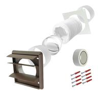 Universal Tumble Dryer Vent Kit Non Return Flap Exterior Wall Venting (Brown, 4" / 100mm)