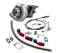 Universal Turbo Charger Kit T04E T3 T4 A R 063 With 5 Bolt Flange Oil Feed And Return Line Compatible With Various Vehicles