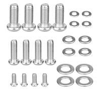 Universal TV Bracket Screws Kit, M4, M6, M8 Stand Screws, 12PCS Monitor Mounts Bolts, 12PCS Stainless Steel Washers, Flat Round Head Screws, TV Mounting Hardware Set for Bracket Fixing