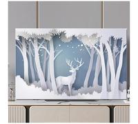 Universal TV Cover - Decorative Elastic Dust Protection for TV/Computer Screen, Soft Breathable Fabric, Fits Screens Up to 80 inches (188 x 110 cm)