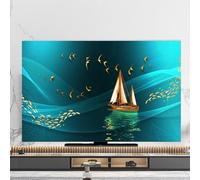 Universal TV Dust Cover For LCD/LED Curved Wall-Mounted,Art Print Screen Protector For Home Theaters Furniture Protection Decorative Cover(Size:49-52IN(W118xH70CM),Color:A1)