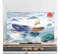 Universal TV Dust Cover For LCD/LED Curved Wall-Mounted,Art Print Screen Protector For Home Theaters Furniture Protection Decorative Cover(Size:49-52IN(W118xH70CM),Color:A2)