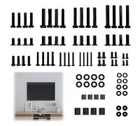 Universal TV Mounting Hardware Kit, TV Bracket Screws, Includes M4 M5 M6 M8 Screws Washers & Spacers - Works with Most TV Wall Bracket Monitor & TV Stand 88 PCS Pack Black Loopunk