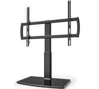 Universal TV Stand/Base Tabletop TV Stand with Wall Mount for 40 to 86 inch 5 Level Height Adjustable, Heavy Duty Tempered Glass Base, Holds up to 66kgs Screens, HT03B-003P