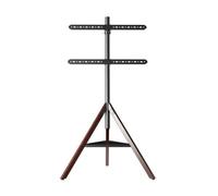 Universal TV Stand for 32-75 inch LCD/LED Screens, Adjustable Height & Swivel Floor Mount, Corner Design with Wooden Shelf, Sturdy TV Tripod Support