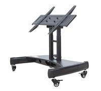 Universal TV Stand for 32-75” TVs Adjustable Mobile Teleprompter Cart with 0-90° Tilt Perfect for Office Meetings and Presentations Sturdy Black Design