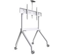 Universal TV Stand for 55-120 Inch TVs, Height Adjustable Mobile TV Cart with Rolling Wheels and Storage Shelf for LCD/LED TVs (GOLD 55120inch)
