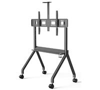 Universal TV Stand for 55-120 Inch TVs, Height Adjustable Mobile TV Cart with Rolling Wheels and Storage Shelf for LCD/LED TVs (Black 55120inch)