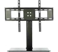 Universal TV Stand with Height Adjustment and Multi functional Desktop Display Hanger Durable Tempered Glass Base for TV Mount and Monitor Stand