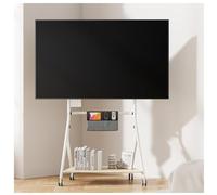 Universal TV Stand with Rolling Wheels, Height Adjustable TV Stand for 45-65 Inch TVs, AV Shelf, Max VESA 400x400mm, Mobile TV Cart (GOLD 4565 inch)