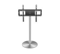 Universal TV Stand with Swivel, Adjustable Height, Round Stainless Steel Base for 37"-75" TVs, Mount Stand with Shelf, Holds up to 154lbs