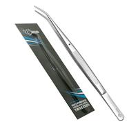 Universal Tweezers, Sewing Machine Tweezers, Bent Tip Tweezers, Multipurpose Stainless Steel Tweezers, with Curved Pointed Serrated Tip, for Everyday Use