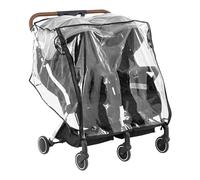 Universal Twins Stroller Rain Cover Clear PVC Double Buggy Rain Cover Double Side by Side Baby Stroller Raincover Transparent for Pushchair Baby Outdoor Accessories