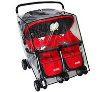 Universal Twins Stroller Raincover Double Raincover for Pushchair Side by Side Baby Stroller rain Cover for Pushchair Pram Buggy Rainproof Dustproof Windproof Rain Cover with Canopy and Zipper Door