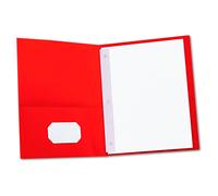 Universal Two-Pocket Portfolios with Tang Fasteners 0.5"" Capacity 11 X 8.5 Red 25/Box