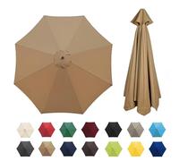 Universal Umbrella Replacement Cloth 6 Arms/8 Arms，Patio Umbrella Cover Cloth ，Replacement Parasol Canopy，2.7 M/3.0M，Parasol Umbrella Replacement Cover (Canopy Only) ( Color : Khaki , Size : 8 Ribs 2.