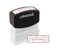 Universal UNV10062 Pre-Inked One-Color PAID Message Stamp - Red