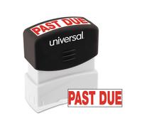 Universal UNV10063 PAST DUE Pre-Inked One-Color Message Stamp - Red
