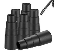 Universal Vacuum Adapter, 6 PCS Vacuum Clearner Adapter for Power Tools, Sander Dust Extraction Hose Adaptor for Random Orbital Sander Jigsaw Circular Saw (25mm 30mm 34mm 42mm) Black