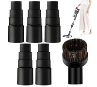 Universal Vacuum Adapters, 5 Pcs Power Tools Vacuum Clearner Adapter, Universal Dust Extraction Adapter with Mixed Horsehair Round Brush for Power Tools