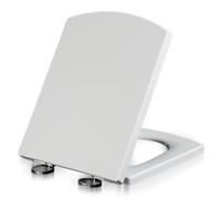 Universal Various Squaretoilet Seat with,PP Material,Top Fixing Easy Installation,White with Adjustable Hinge