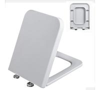 Universal Various Squaretoilet Seat with,PP Material,Top Fixing Easy Installation,White with Adjustable Hinge
