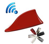 Universal Vehicles FM Signal Fin Aerials Cover Car Top Roof Radio Shark Fin Antenna Cover, Universal Car Antenna Aerial FM Radio Signal with Adhesive Base Waterproof (Red)