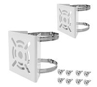 Universal Vertical Pole Mount Adapter with 2 Loops(4 inches Diameter) Wall Mounting Loop Bracket and 4 Mounting Screws for CCTV Security Camera PTZ Dome