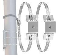 Universal Vertical Pole Mount Bracket, 2 Pieces Road Sign Band Bracket, Metal Mounting Brackets for Round Telephone Pole Rod Cameras Solar Panel Water Heater