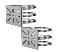 Universal Vertical Pole Mount for Security Camera 2Pcs,maxant Stainless Steel Mounting Corner Bracket with 6 Loop Pipe Clamps Solid Metal Mounting Corner Bracket for Cameras LED Wall,Solar Panels