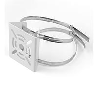 Universal Vertical Pole Mount, MYLERCT Solid Metal Mounting Corner Bracket with 2 Loop Pipe Clamps, Ring Mounting Bracket for Security Camera, CCTV Cameras, Solar Panels