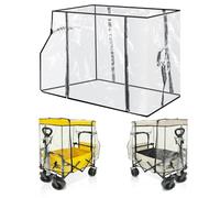 Universal Wagon Rain Cover with Zippered Side Openings, Waterproof Windproof All-Weather Protective Canopy for Collapsible Folding Carts, Strollers & Outdoor Wagons
