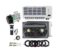 Universal Wall-mounted A/C Air Conditioner ，12V24V With Double Fan For Heavy Duty Truck Van Tractor Excavator Engineering Vehicle For Truck, Boat, Automotive, Camper, Travel Traile(12V B pulley)