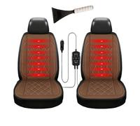 Universal warmth Car Seat Cushion Winter Seat Car Covers Comes with snow shovel The best gift for driver friends in winter,brown-twopiece
