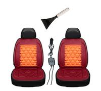 Universal warmth Car Seat Protector Winter Car Seat Covers Leather Comes with snow shovel The best gift for driver friends in winter,red-twopiece